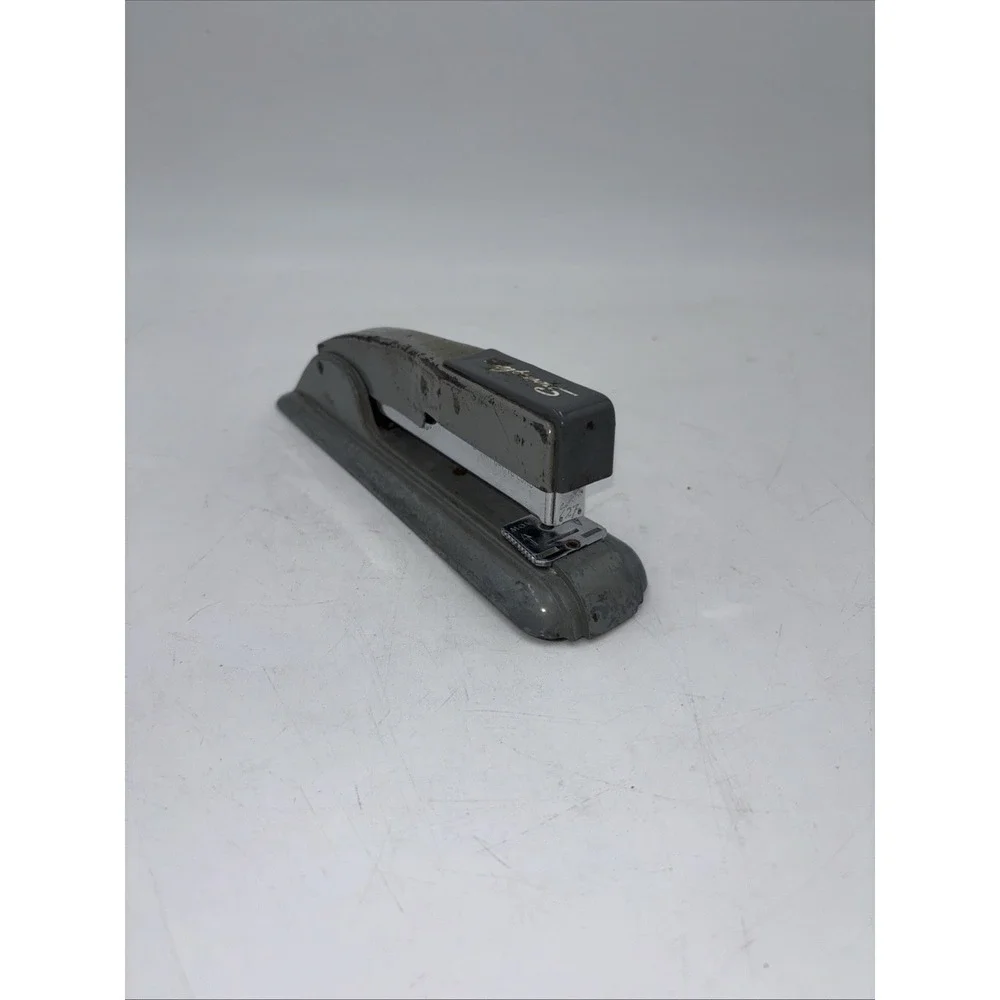 Vintage IBM  Art Deco Swingline Model 27 Gray Desktop Stapler  Fully Operational